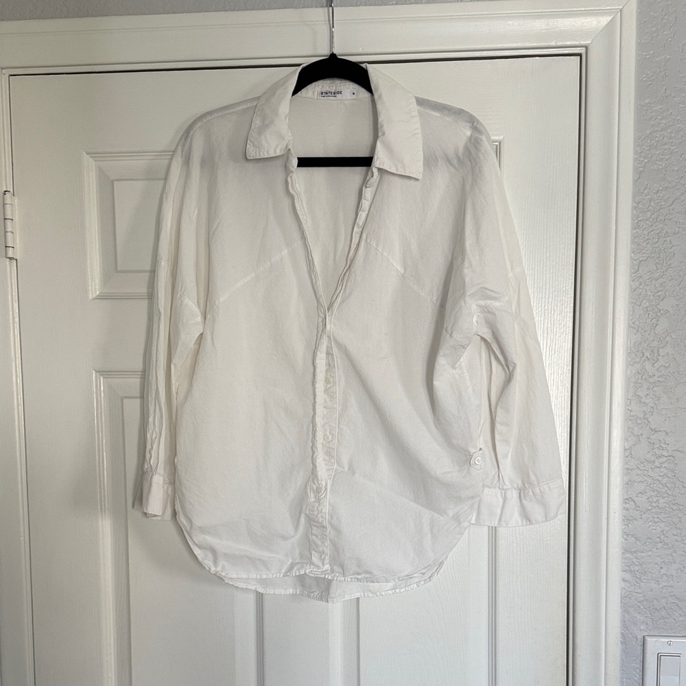 Stateside White Collared Button-Up Shirt